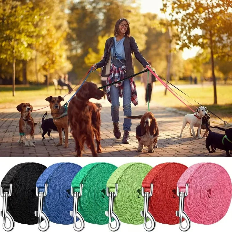 Nylon Long Dog Training Leash 1.5M-30M Traction Rope Lanyard Versatile Pet Walking Lead for Small to Large Dogs